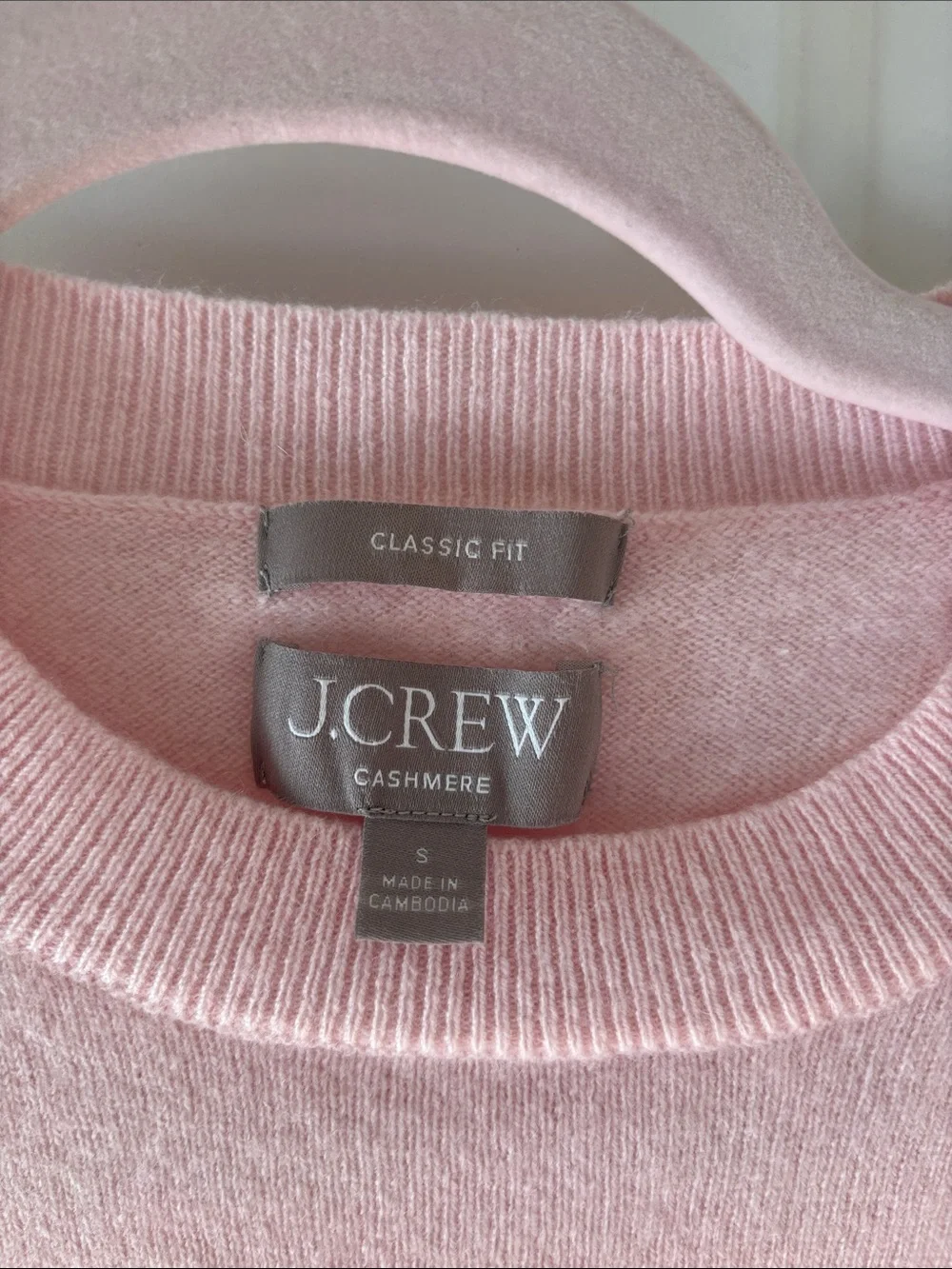 J. Crew Pale Pink Crewneck Sweater